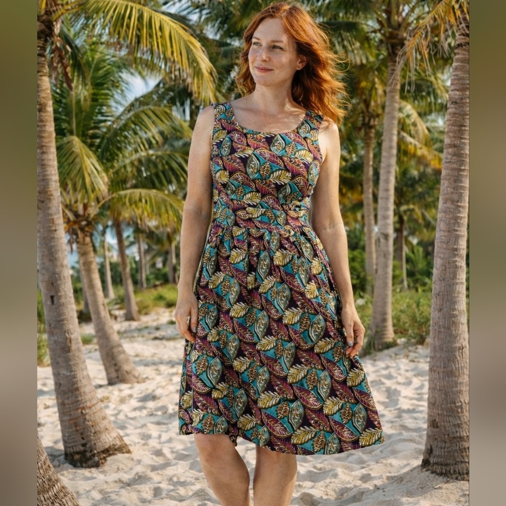 Anthropologie Aryeh floral leaf print dress NWT